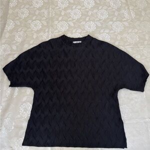 Mango Black Textured Top